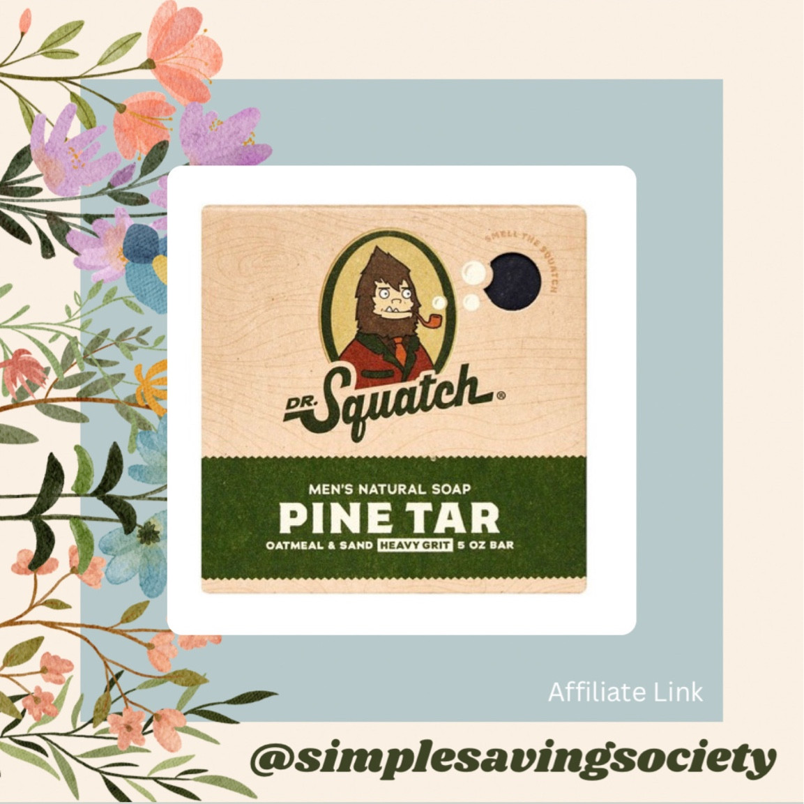 Dr. Squatch Pine Tar Soap Men's Natural Oatmeal & Sand 5 oz. Bar