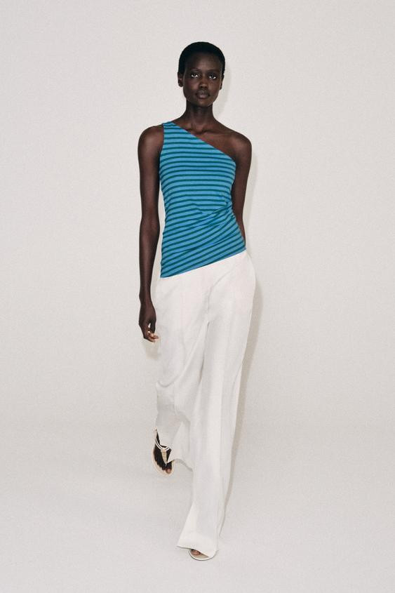 ASYMMETRIC STRIPED TOP | Zara US