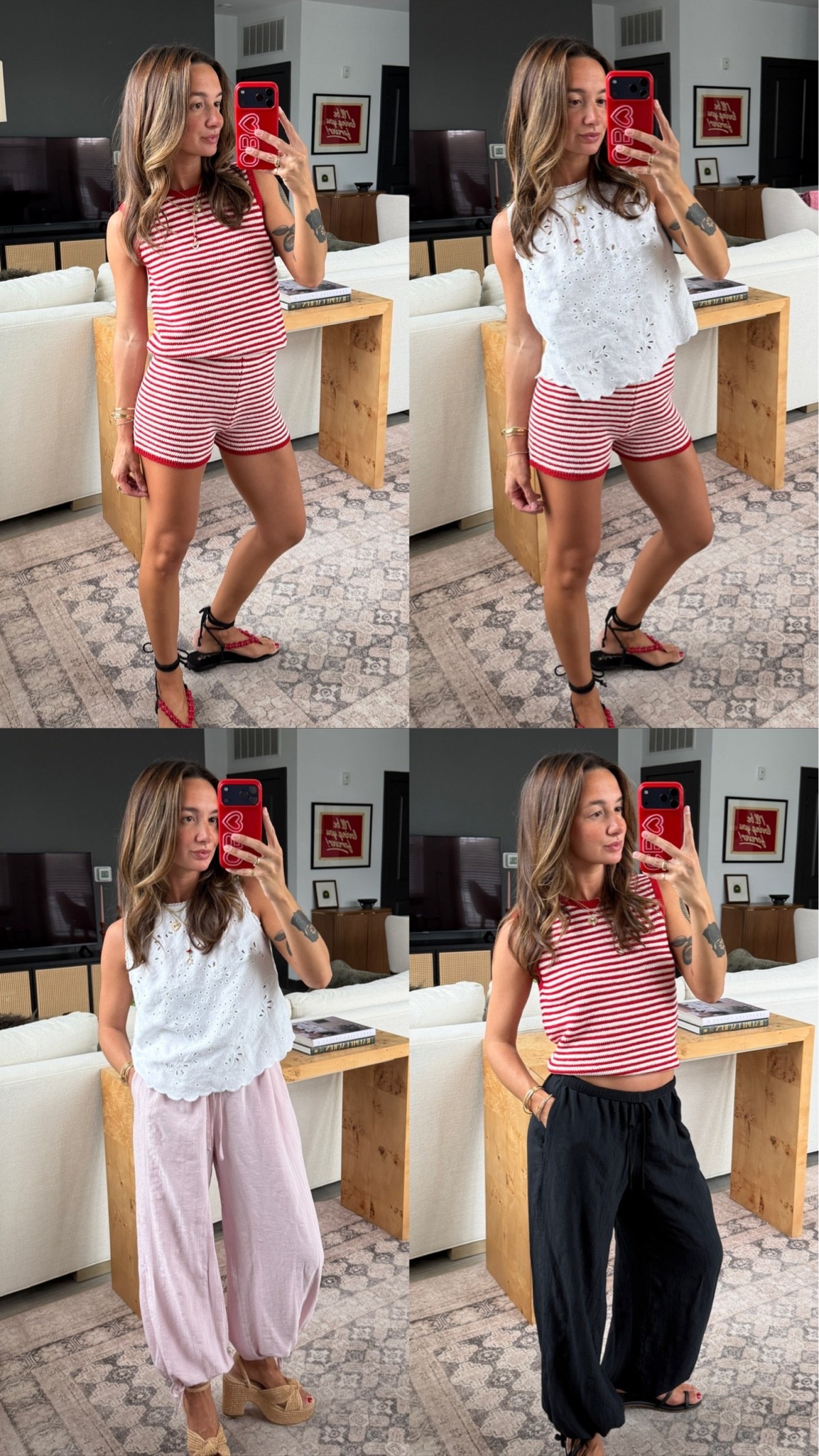 @abercrombie mix and match! Sizes below:
Balloon pants: XS short
Crochet shorts: XS
Crochet top: S
Eyelet top: S

#abercrombiepartner