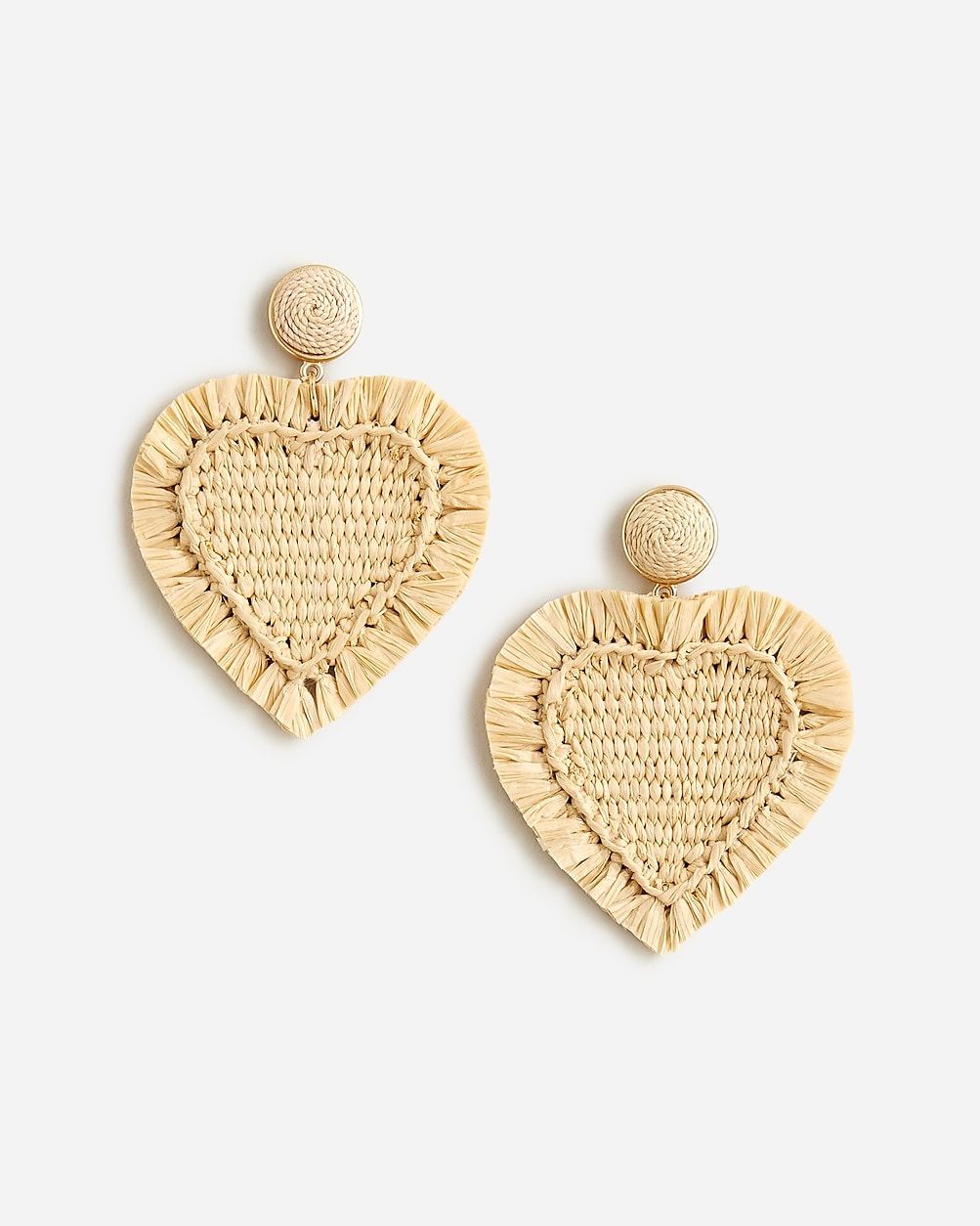 Oversized heart raffia earrings | J.Crew US