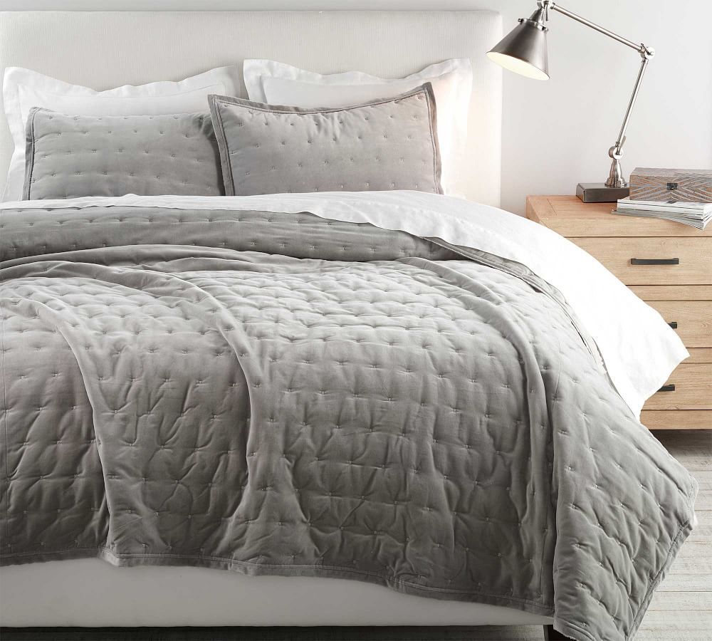 Velvet Tufted Quilt & Shams | Pottery Barn (US)