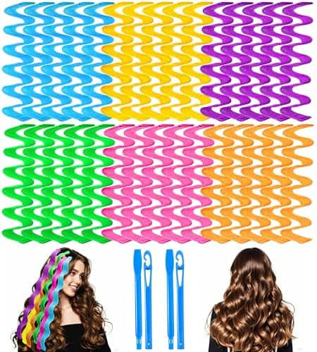 DORLUKFU - 30 Pcs Heatless Hair Curlers Wave Curls Styling Kit with 2 Pcs Styling Hooks, No Heat Hair Curlers Heatless Wave Curlers | Best Buy U.S.