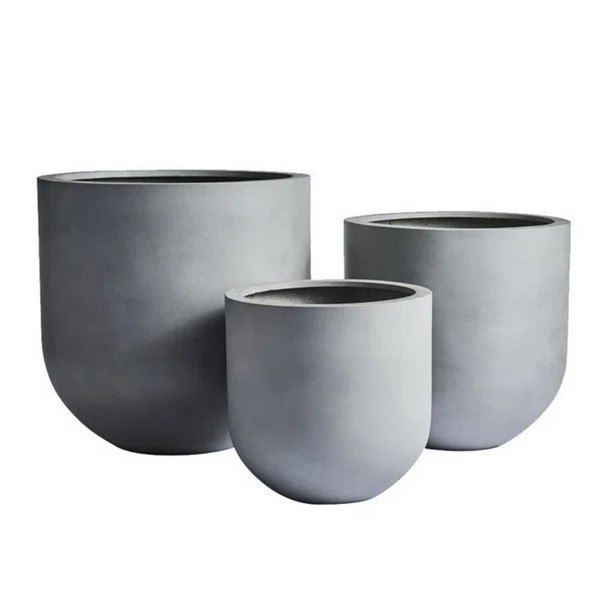 Berntsen Fiberglass, Natural Stone Powder and Virgin Resin Pot Planter | Wayfair North America