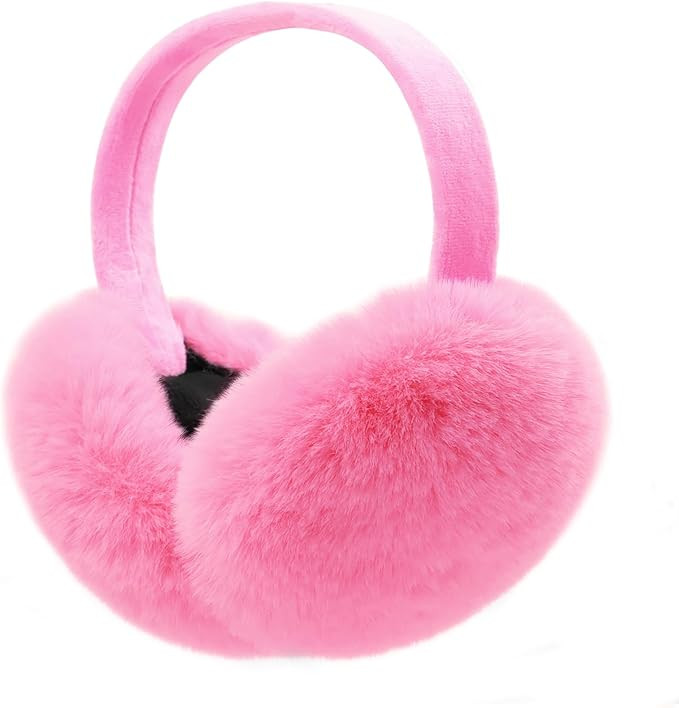 LCXSHYE Winter Ear muffs Faux Fur Warm Earmuffs Cute Foldable Outdoor Ear Warmers For Women Girls | Amazon (US)