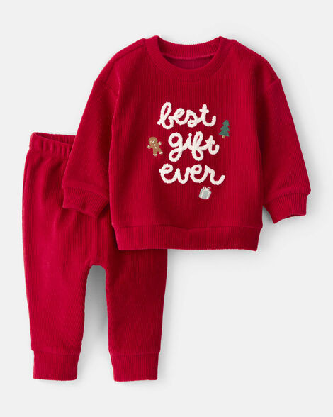 Baby 2-Piece Best Gift Ever Holiday Sweater & Pant Set - Red | Carter's Inc