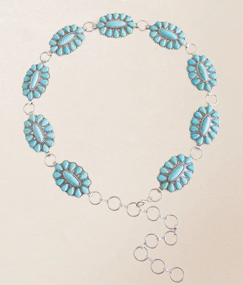 Turquoise Stone Chain Belt | Buckle