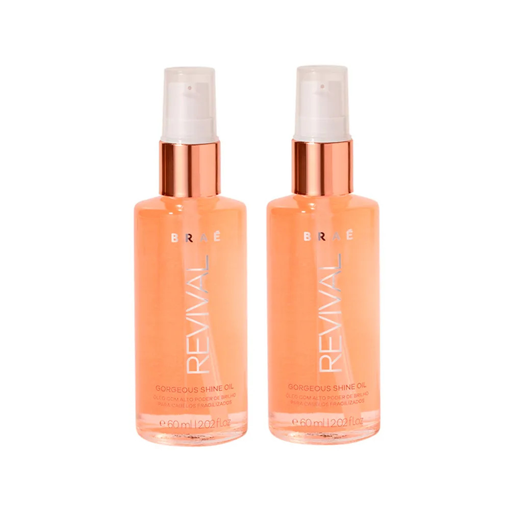 Kit Braé Revival Gorgeous Shine Óleo Capilar 60 ml - 2 Unidades | Amobeleza (BR)