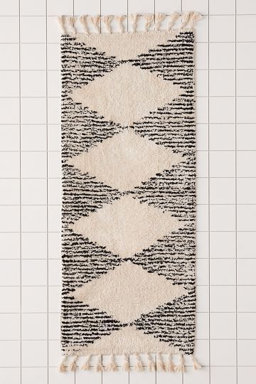 Geo Diamond Striped Runner Bath Mat | Urban Outfitters (US and RoW)