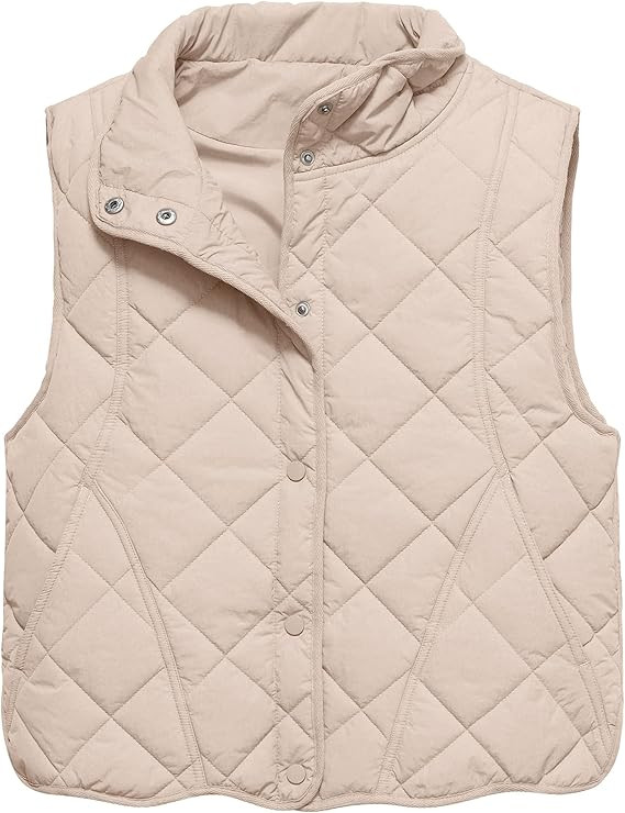 Gacaky Women's Puffer Vest Sleeveless Button Down Outerwear Warm Quilted Lightweight Down Winter ... | Amazon (US)