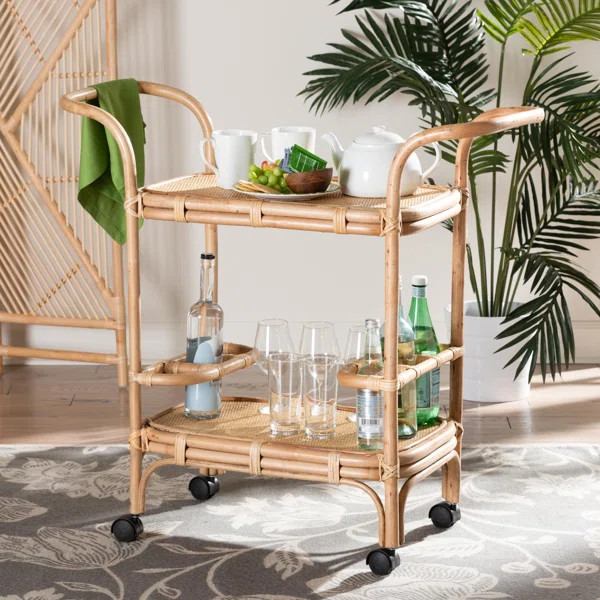 Arialdo Solid Wood Bar Cart | Wayfair North America