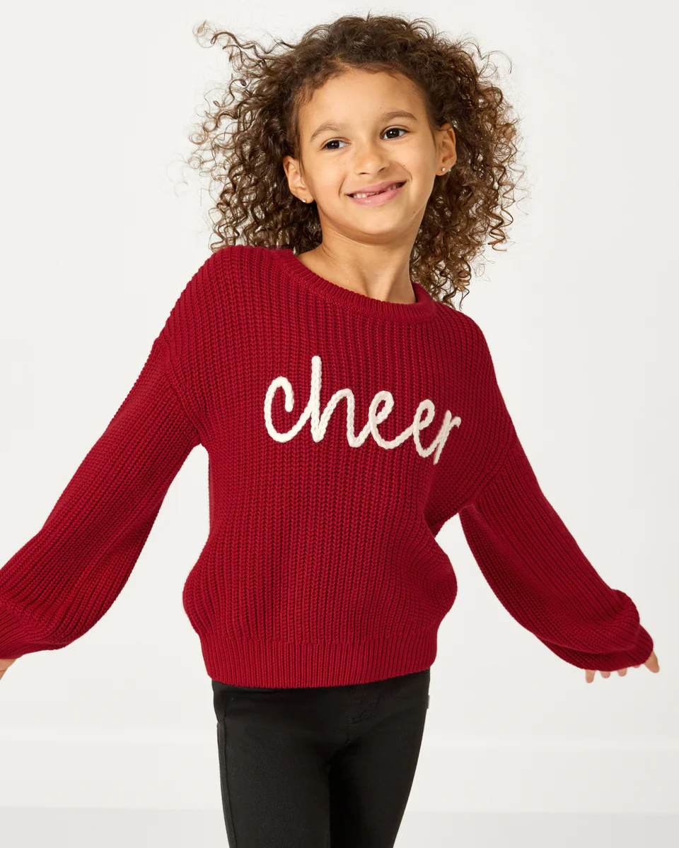 Cheer Drop Shoulder Sweater | Little Sleepies