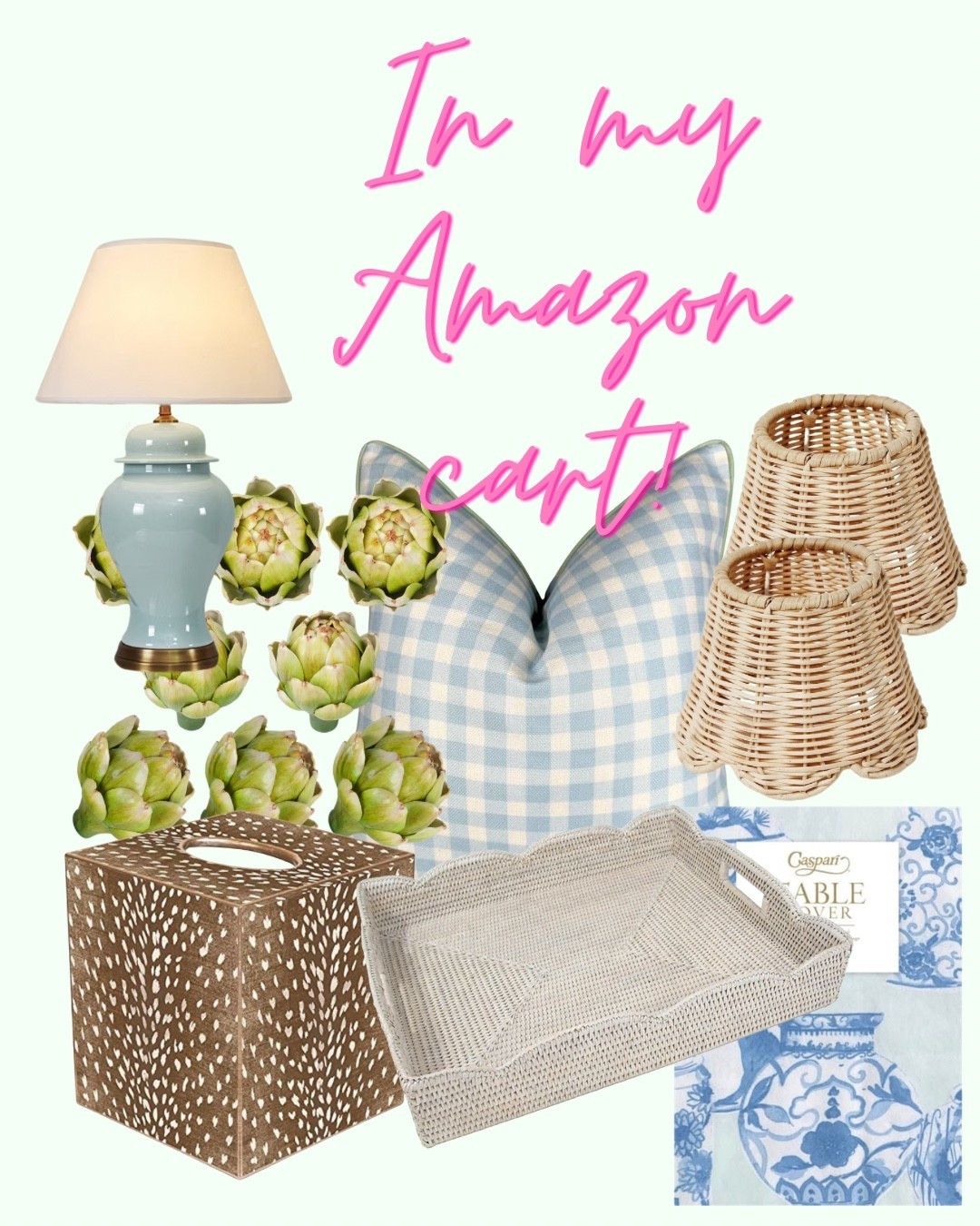 This is what’s in my Amazon cart right now. If you’re anything like me, you have a cart full waiting to pull the trigger. ✨

Home decor, lamps, house, grand millennial, floral, pillow, gingham 

#LTKHome #LTKmomlife #LTKSeasonal