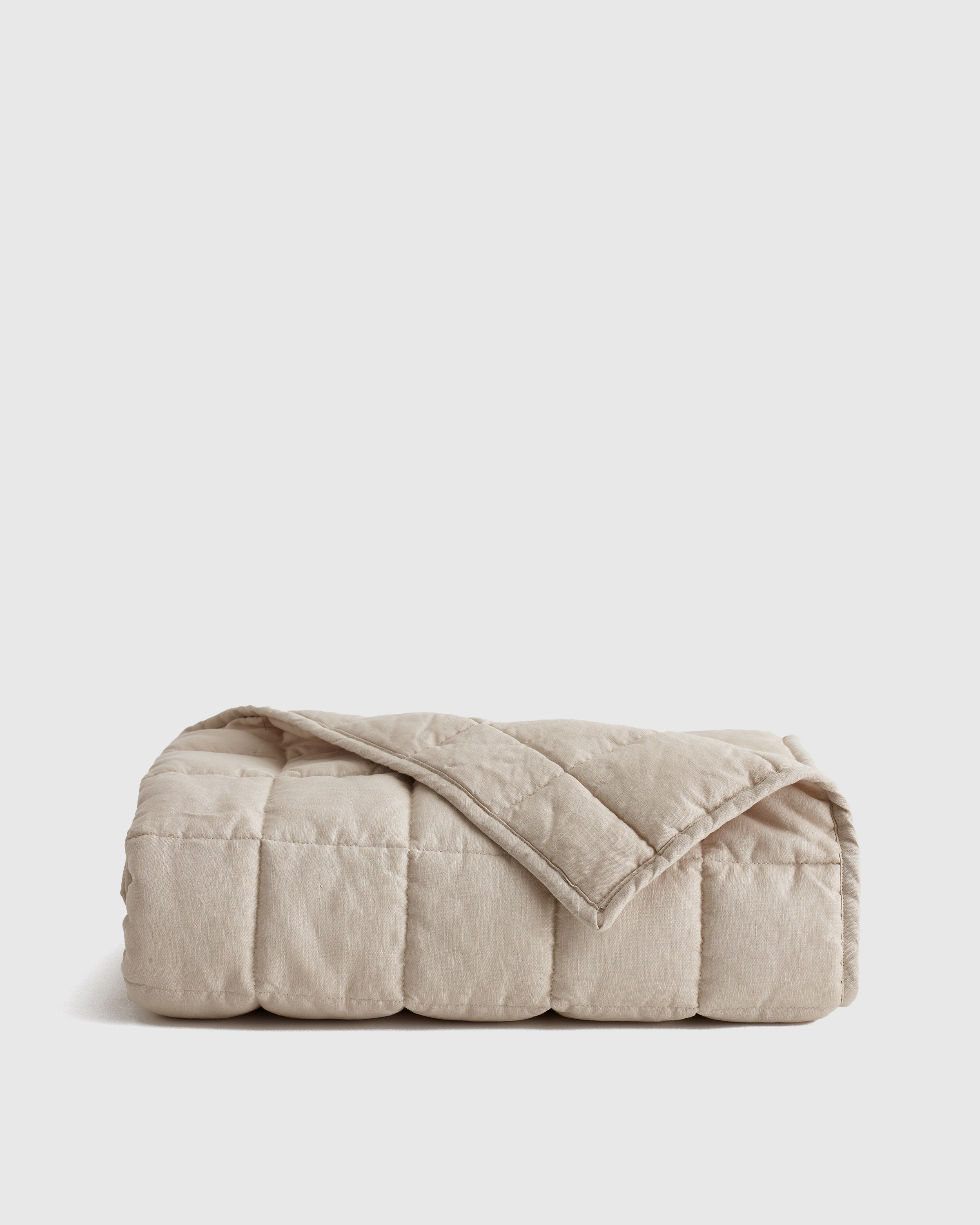 Quince | European Linen Crib Quilt in Sand, Belgian Linen | Quince