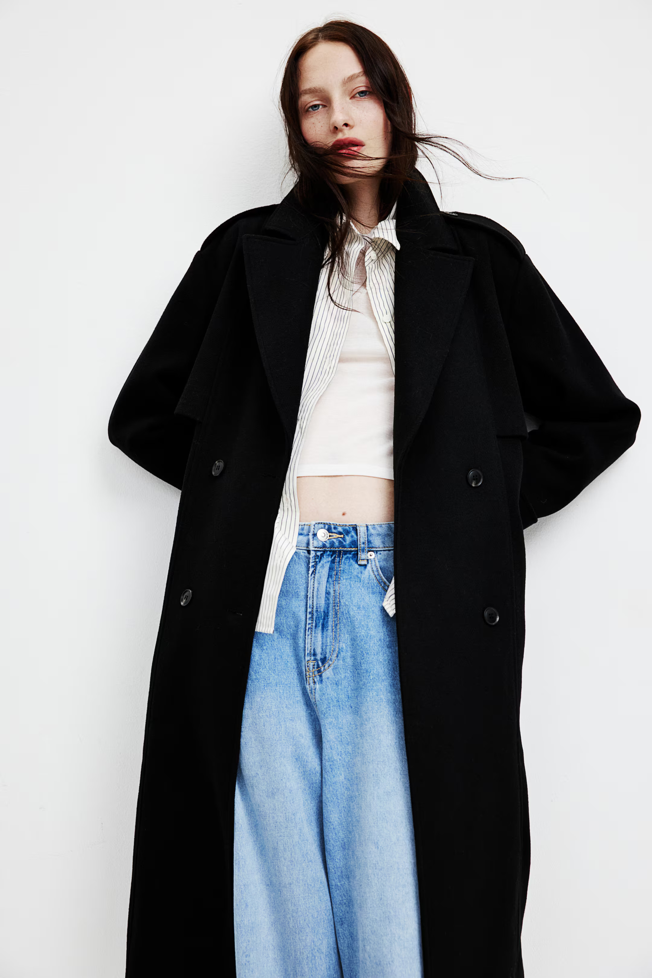 Brushed-Finish Twill Trench Coat | H&M (US + CA)