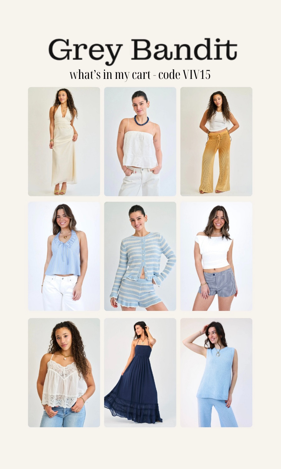 [4/15/26] grey bandit what's in my cart 💗use code VIV15 for 15% off  

 #LTKdayinmylife #LTKootd #LTKSeasonal