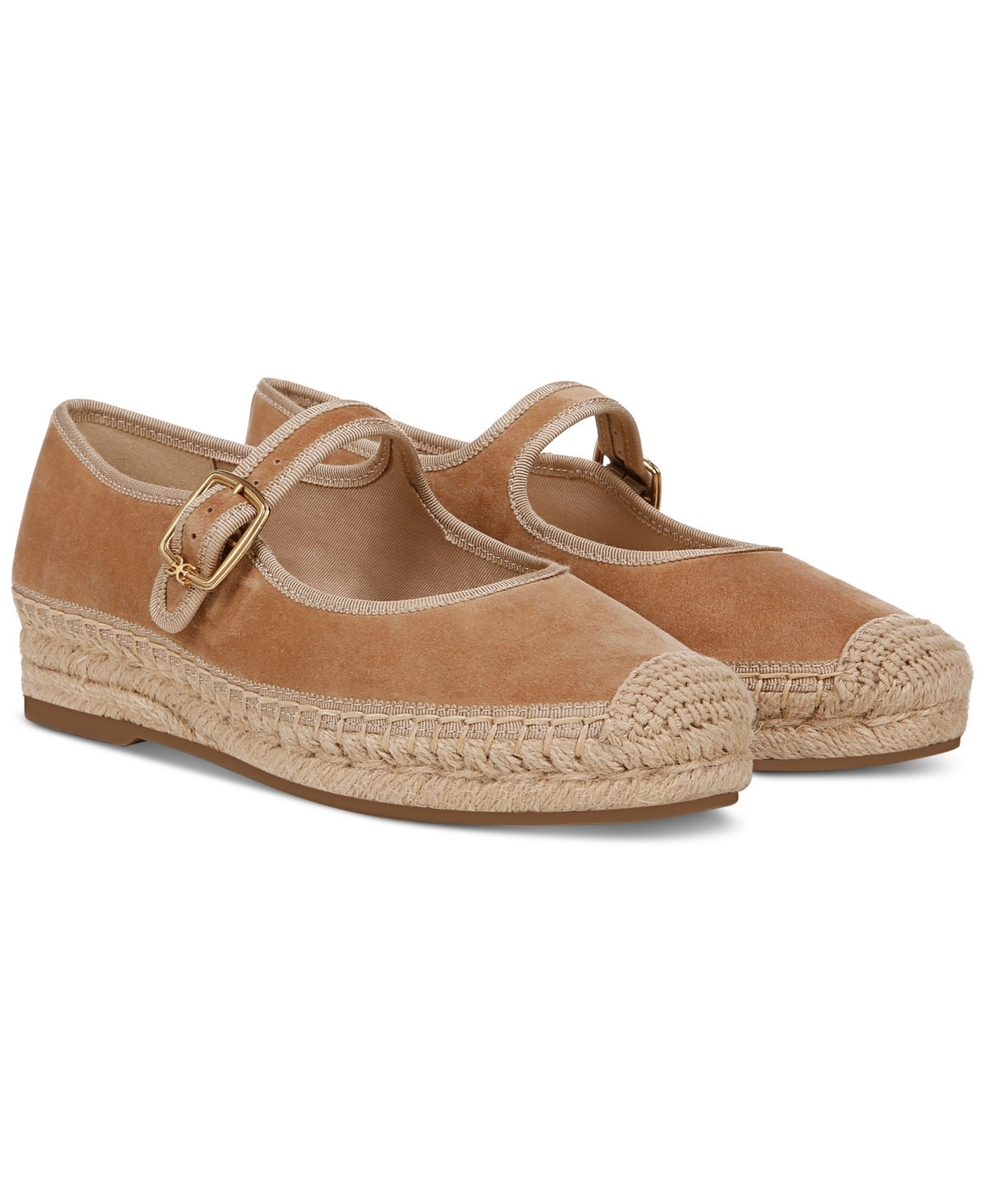 Sam Edelman Women's Mackie Mary Jane Espadrille Flats - Cyprus Tan Suede Fabric | Macy's
