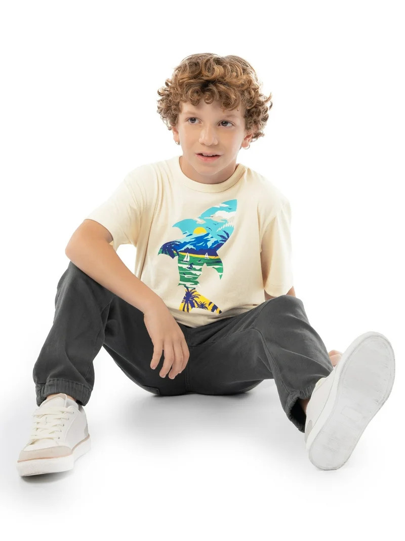 Wonder Nation Boy's Short Sleeve Elevated Graphic T-Shirt 2-Pack, Sizes 4-18 | Walmart (US)