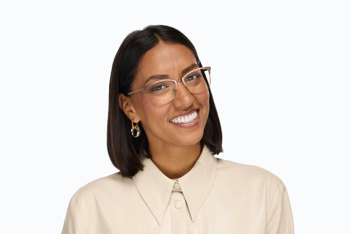 Rose Gold Browline Glasses #3216819 | Zenni Optical | Zenni Optical (US & CA)