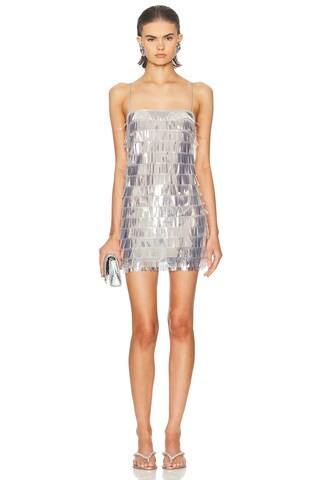 retrofete Amalie Sequin Dress in Metallic Silver | FWRD 