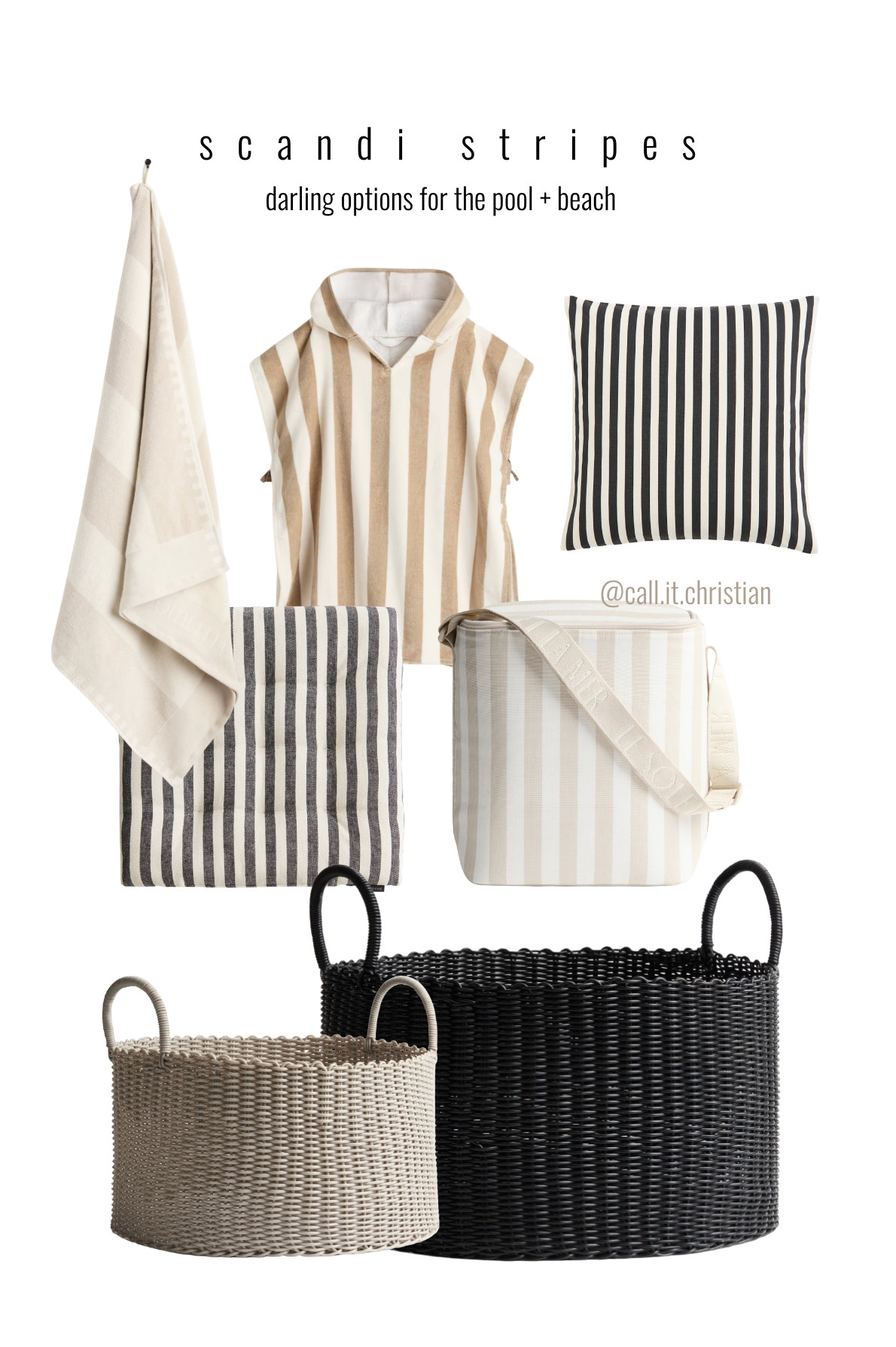 If you love simple scandinavian style- 
Here are my TOP picks from @HMHOME 
for pool + beach days. 

The striped cooler 🤤
The kids hooded towel
Chair cushions (2 pack)
Plastic baskets (my fav- they don't get wet + amazing price).
Pillow covers
Neutral pool towels

Be sure to follow @call.it.christian for more simple modern home! 🖤 

 #LTKmomlife #LTKHome #LTKSwim