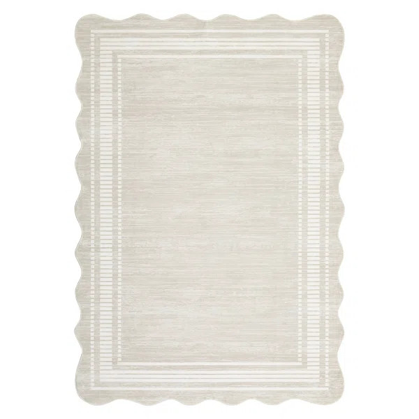 Machine Washable Rug with Rubber Backing Border Design Non-Slip Carpet for Living Room, Bedroom, ... | Wayfair North America