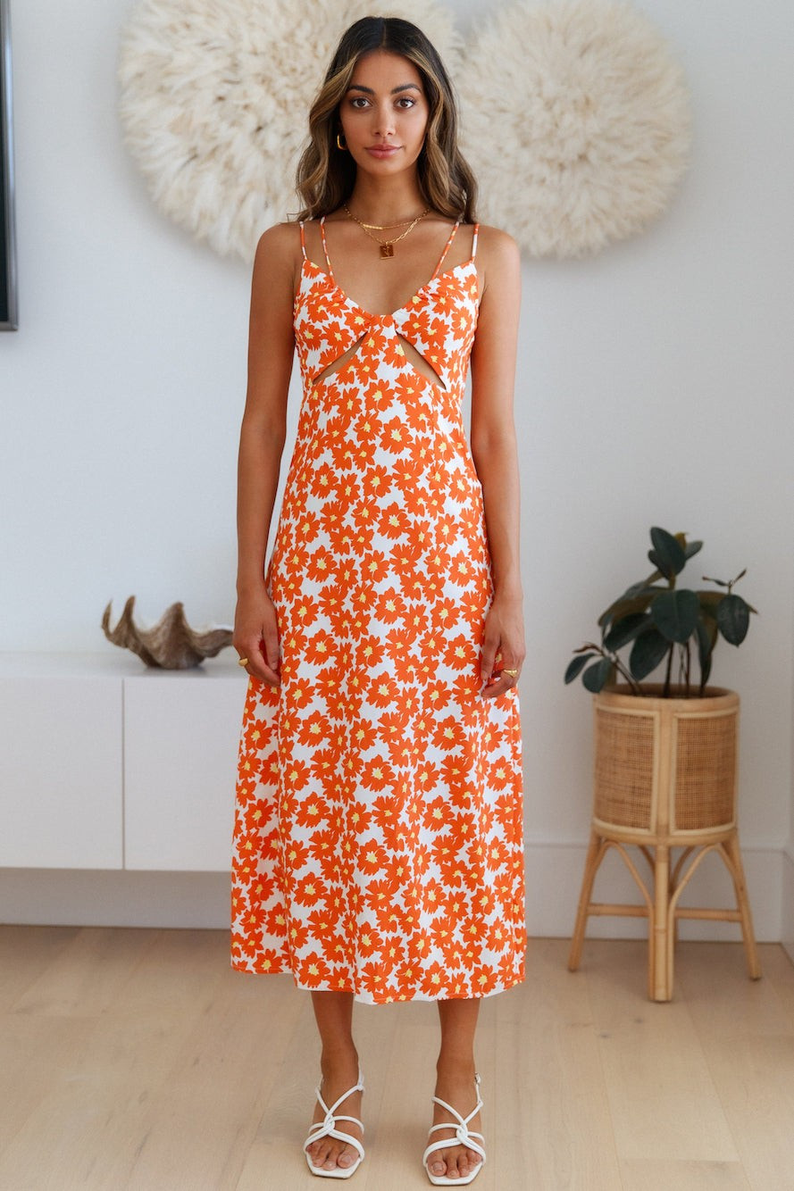 Marmalade Eyes Midi Dress Orange | Hello Molly (AU)