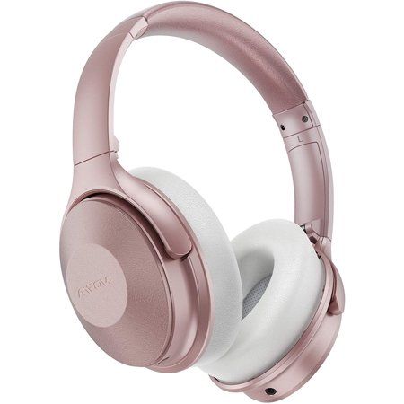 Mpow 45Hrs Pink Active Noise Cancelling Headphones H17 Bluetooth Headphones with Microphone Over Ear | Walmart (US)