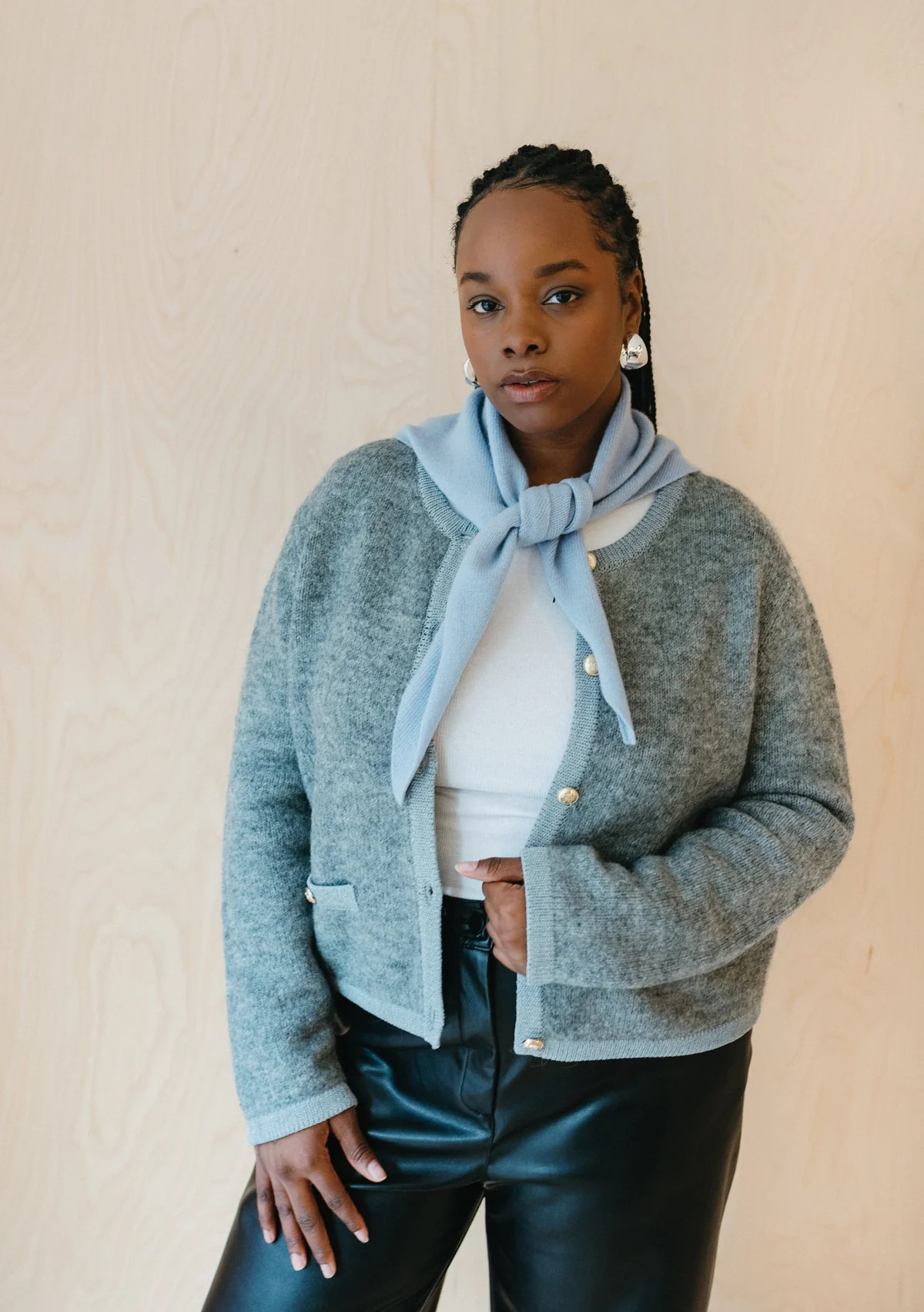 Merino Triangle Scarf in Blue | The Tartan Blanket Co.