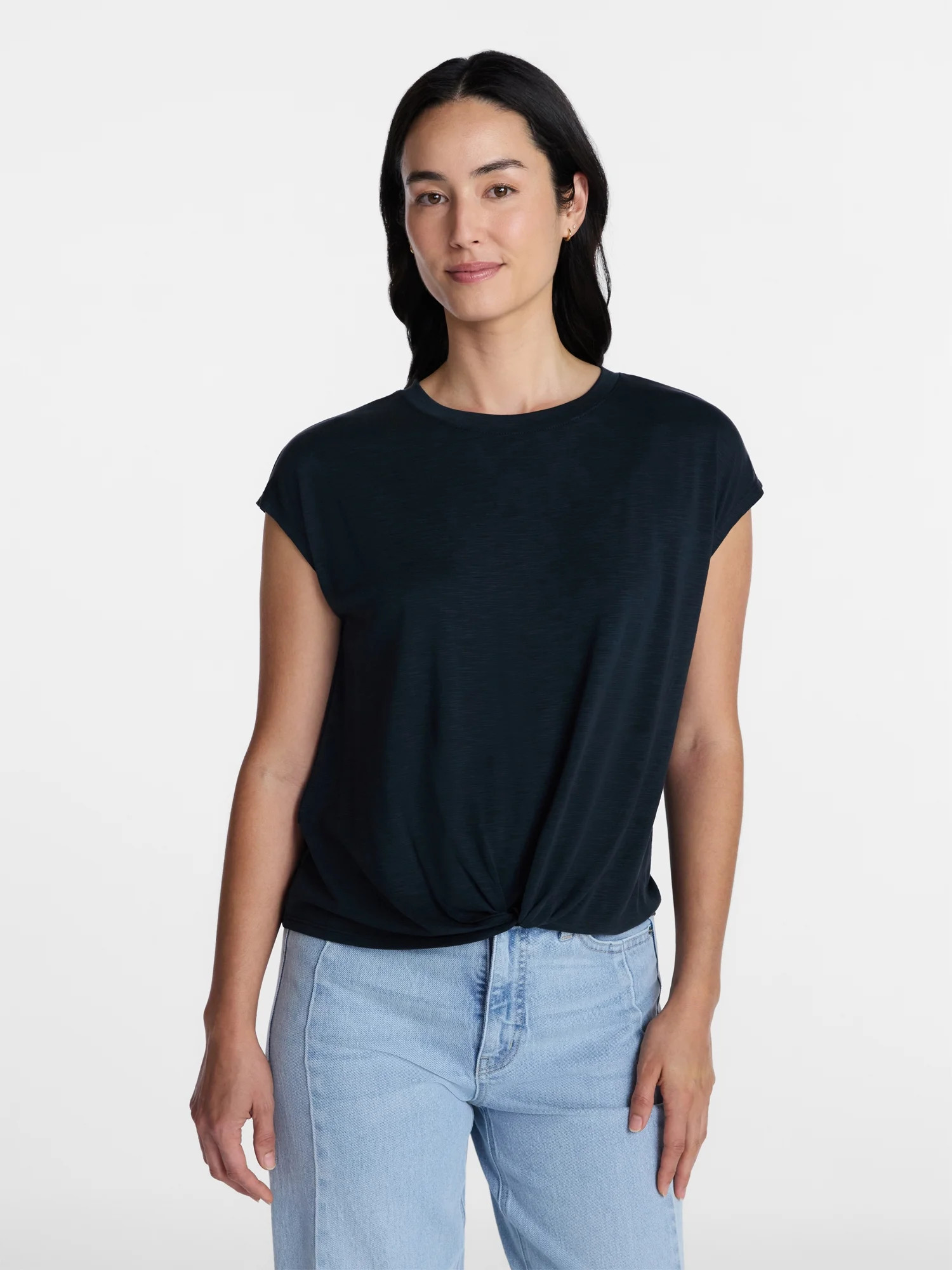 Time and Tru Women's Twist Front Top, Sizes XS-XXXL - Walmart.com | Walmart (US)