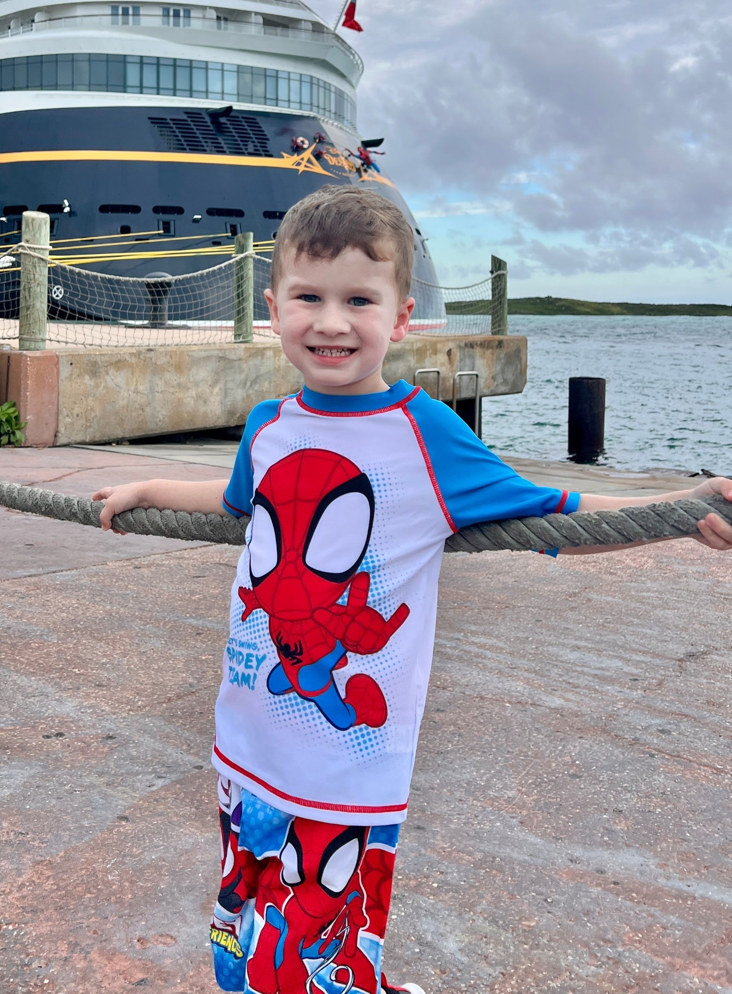 Spider-Man swimsuit for boys. Disney cruise boy outfit for castaway cay. Disney Destiny spider man themed boy swim trunks. Disney cruise line boy outfit. 

#LTKKids #LTKSwim #LTKTravel
