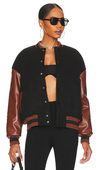 Kai Varsity Jacket in Black | Revolve Clothing (Global)