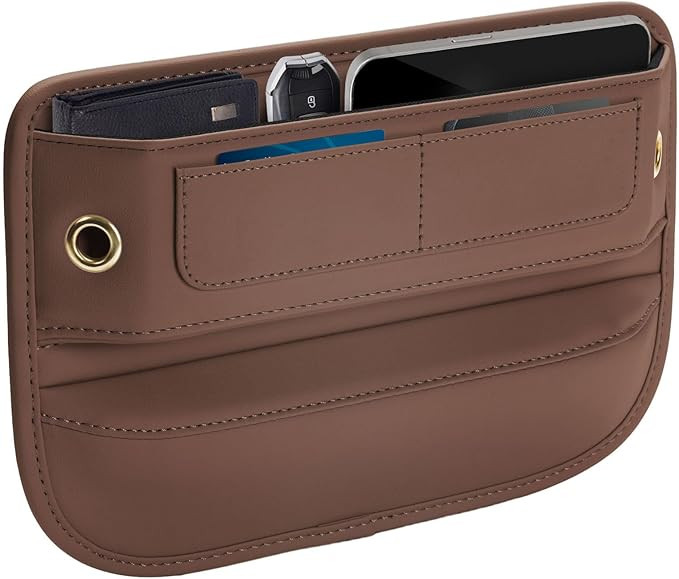 Premium Leather Car Seat Gap Filler Organizer, Universal Fit Accessories for Women/Men Interior, ... | Amazon (US)