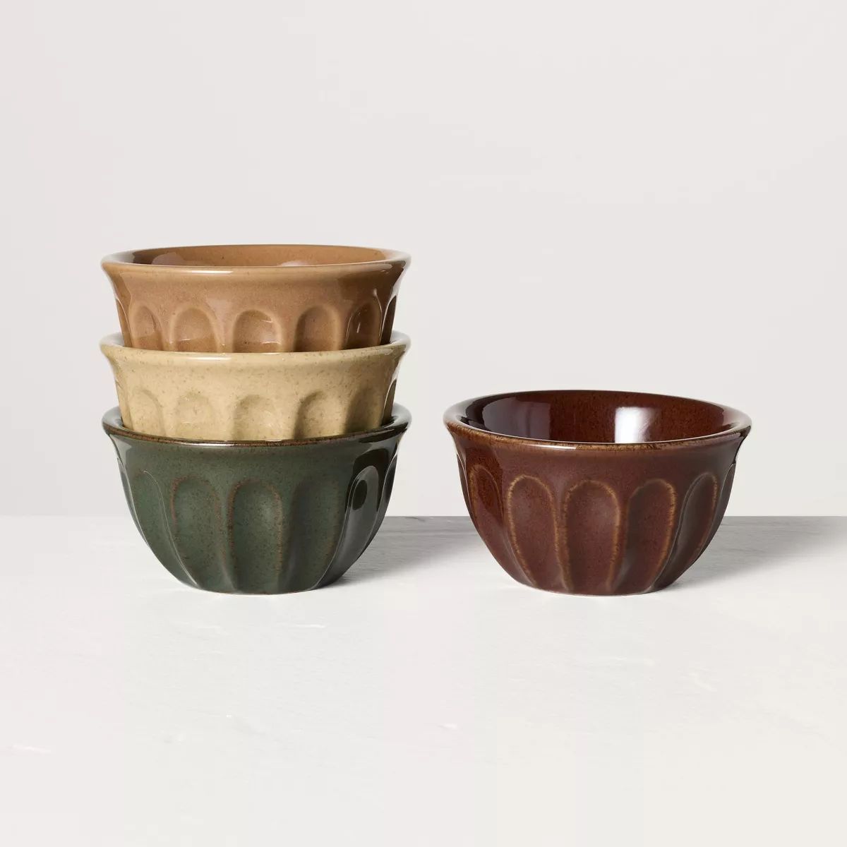 4pk Fluted Stoneware Mini Bowls - Hearth & Hand™ with Magnolia | Target