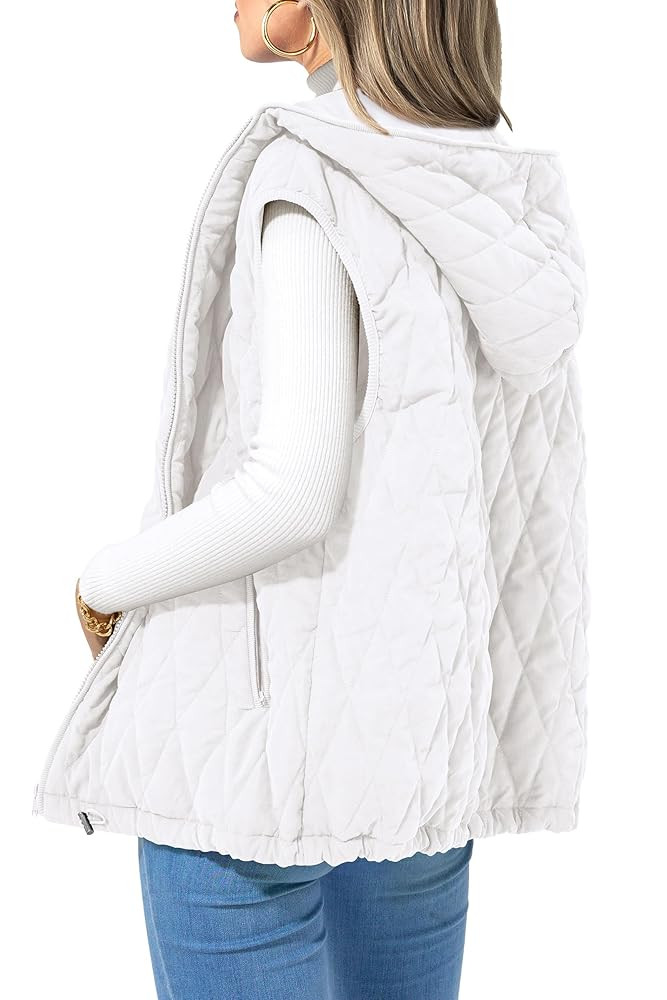 PRETTYGARDEN Women's 2025 Fall Spring Vest Casual Sleeveless Hooded Zip Up Jacket Trendy Winter C... | Amazon (US)