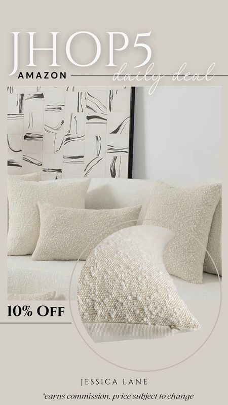 Amazon daily deal, save 10% on this gorgeous set of boucle throw pillow covers. Throw pillow covers, neutral pillow covers, decorative pillows, living room decor, Amazon home, Amazon deal

#LTKSaleAlert #LTKHome #LTKFindsUnder50