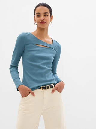 Rib Crossover Cutout Top | Gap (US)