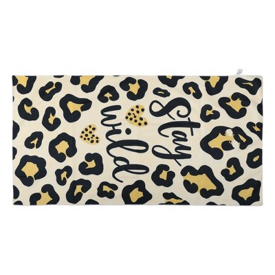 Unique Bargains Leopard Beach Towel 1 Pc Yellow, Black, Brown | Target