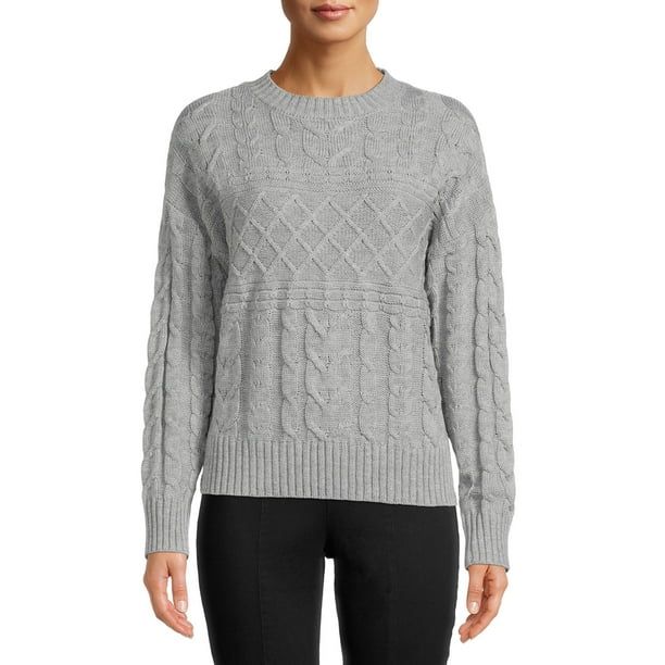 Time and Tru Women's Mixed Stitch Sweater - Walmart.com | Walmart (US)