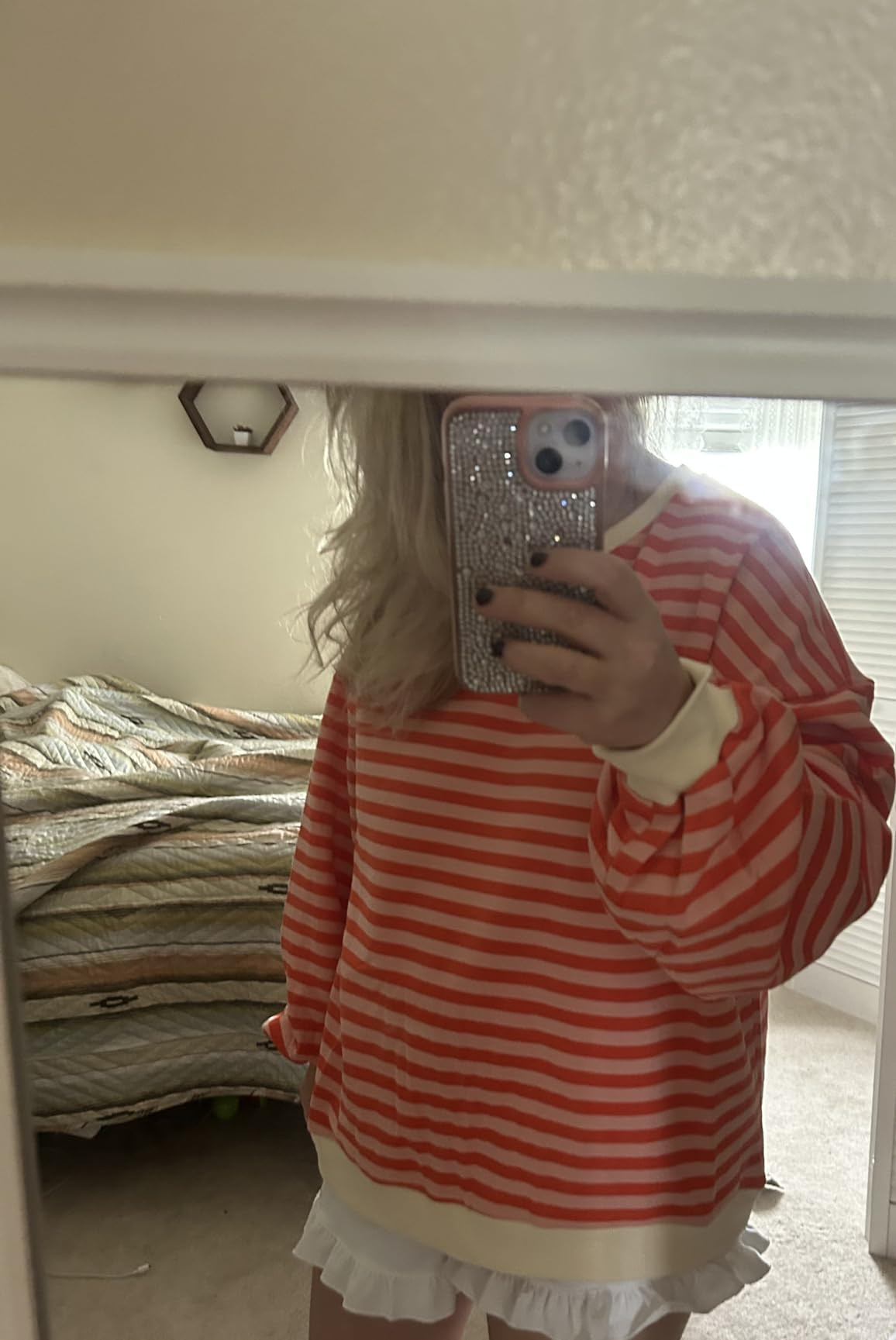 UEU Women Oversized Striped Crewneck Sweatshirt Long Sleeve Color Block Pullover Tops Casual Loos... | Amazon (US)