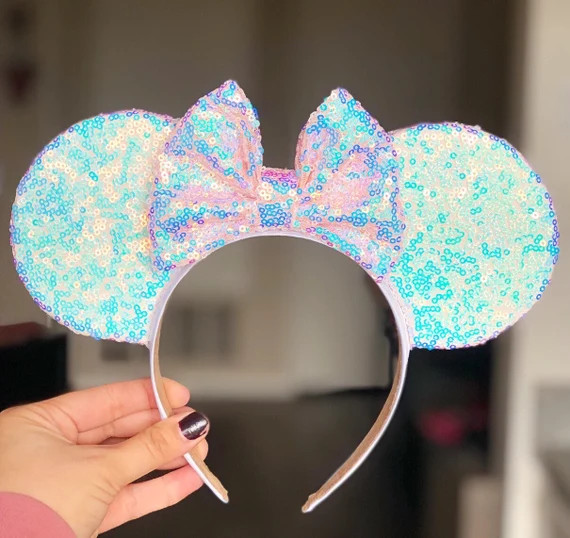 Sequin Cotton Candy Glitz Mouse Ears Inspired Mickey Minnie | Etsy | Etsy (US)