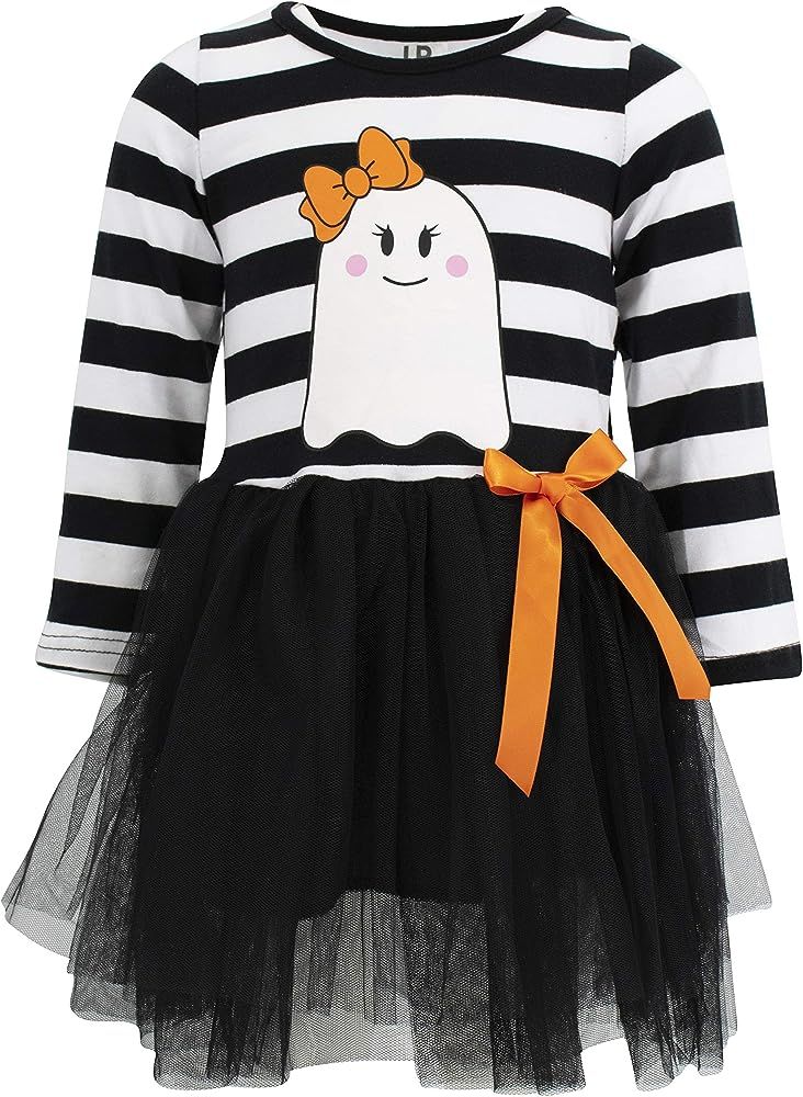 Unique Baby Girls Halloween Ghost Long Sleeve Tutu Skirt Dress | Amazon (US)