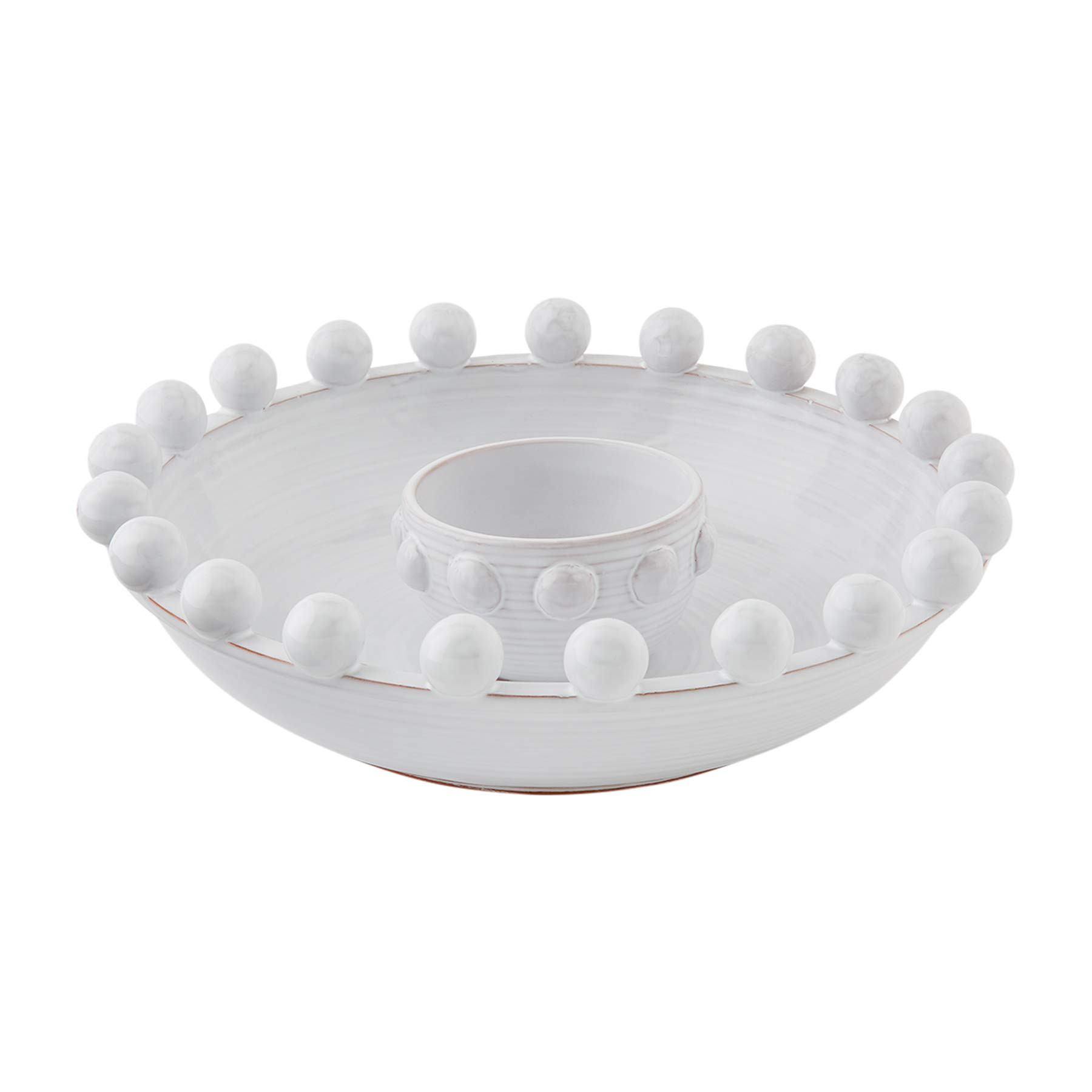Mud Pie Beaded Chip And Dip Set, 3 1/2" x 13", White | Amazon (US)