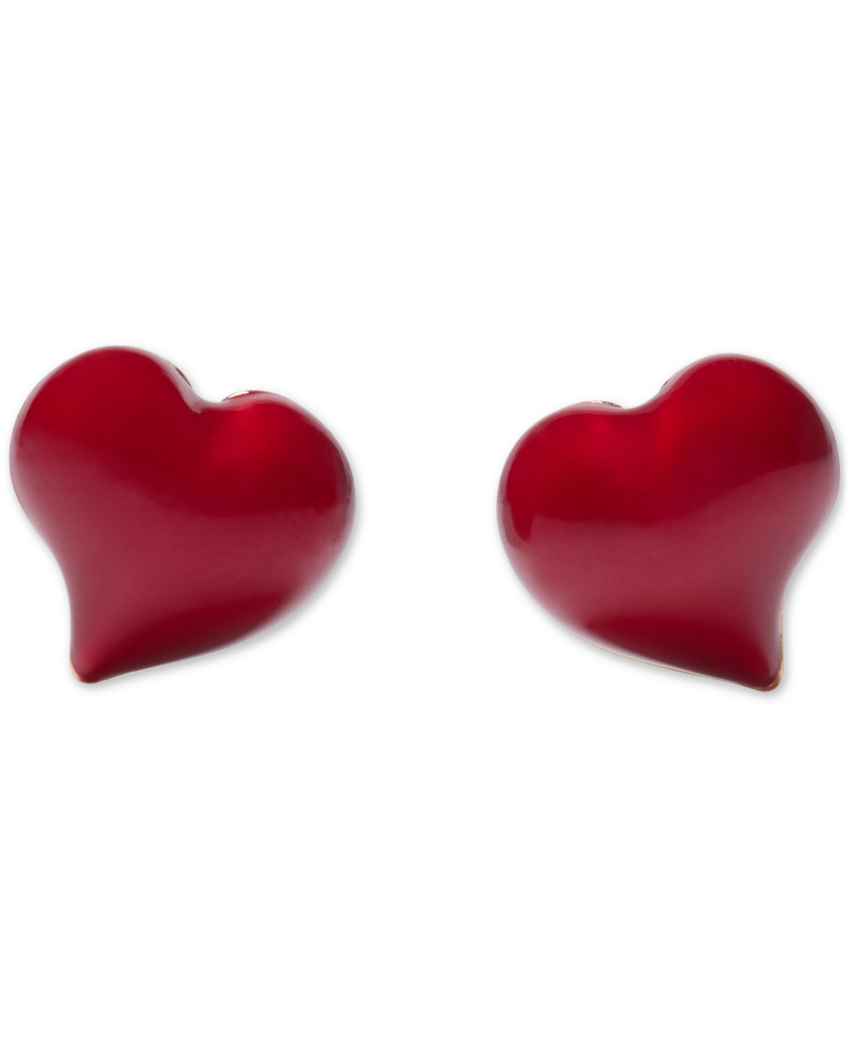 kate spade new york Amour Heart Enamel Stud Earrings - Dark Scarlet | Macy's