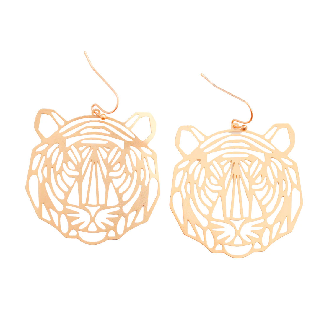 Tiger Dangles - Matte Gold | Laura Cox Collection
