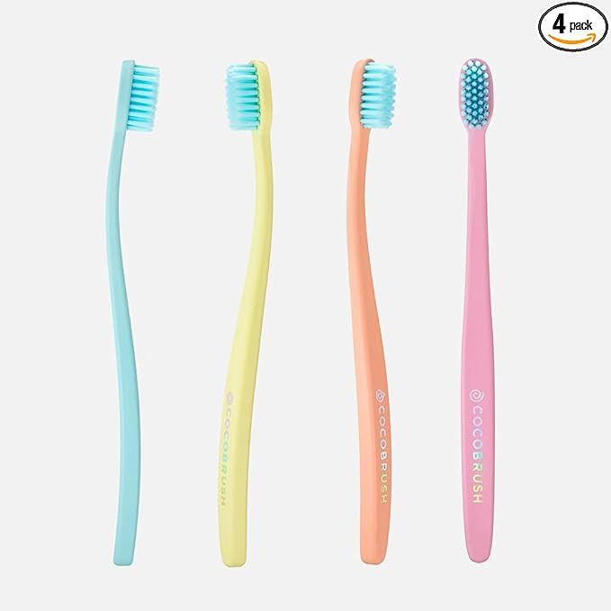 Cocofloss Cocobrush | Rainbow Set of 4 Cocobrushes | Dentist-Designed | Extra Soft | Amazon (US)