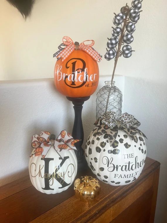 Personalized Fall Faux Pumpkins  Halloween Personalized - Etsy | Etsy (US)