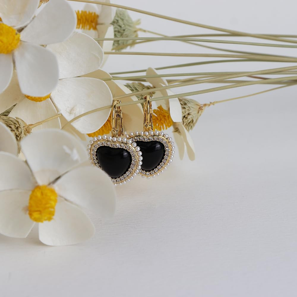 Sonateomber Heart Hoop Earrings for Women Girls, Valentine Large Chunky Love Huggie Earing Weddin... | Amazon (US)