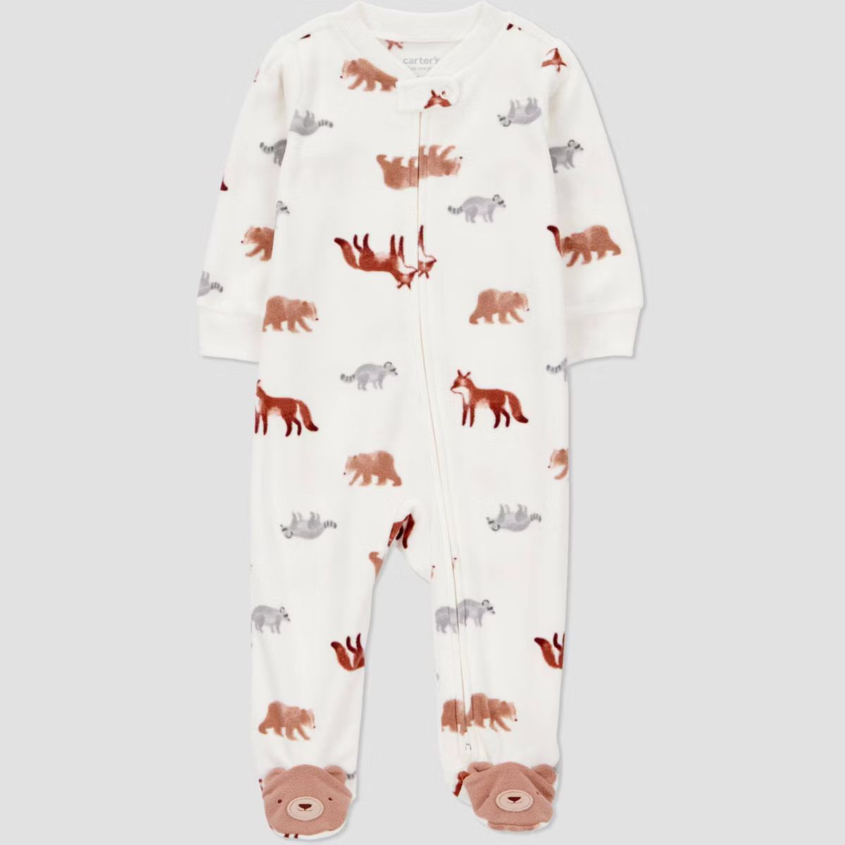 Carter's Just One You® Baby Fleece Wilderness Animals Sleep N' Play - Cream | Target