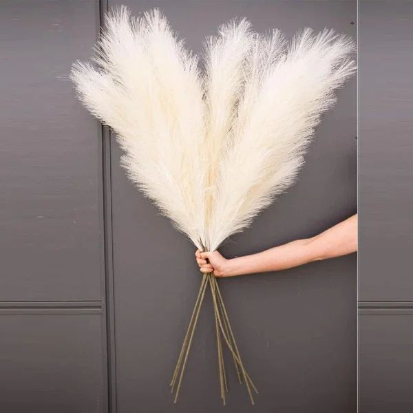 Faux Artificial Pampas Grass Large Tall Fluffy Jumbo Luxe Natural Reed For Boho Decor, Faux Pampa... | Wayfair North America
