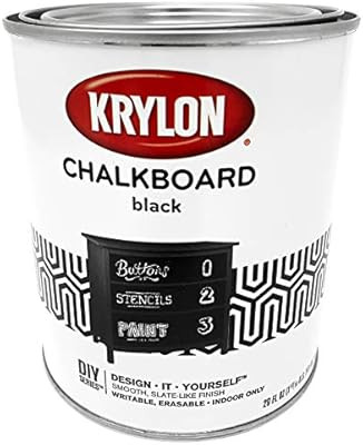 Krylon K05223000 Chalkboard Brush-on Paint Black, 1 Quart, (Pack of 2) | Amazon (US)